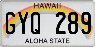 HI license plate GYQ289