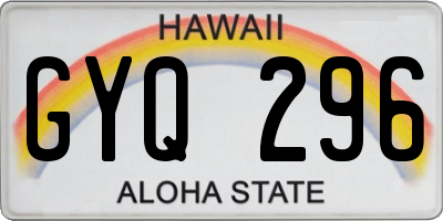 HI license plate GYQ296