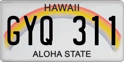 HI license plate GYQ311