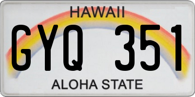 HI license plate GYQ351
