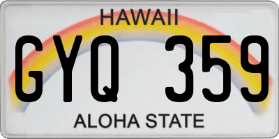 HI license plate GYQ359