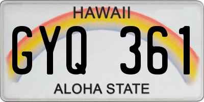 HI license plate GYQ361