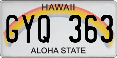 HI license plate GYQ363