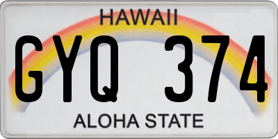 HI license plate GYQ374