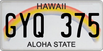 HI license plate GYQ375