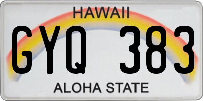 HI license plate GYQ383