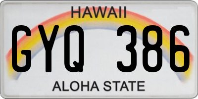 HI license plate GYQ386