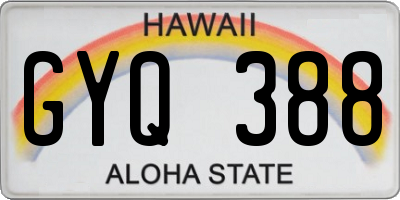 HI license plate GYQ388