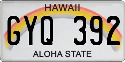 HI license plate GYQ392
