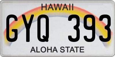 HI license plate GYQ393