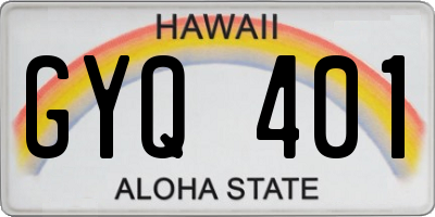 HI license plate GYQ401