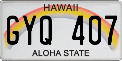 HI license plate GYQ407