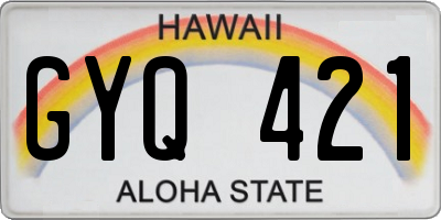 HI license plate GYQ421