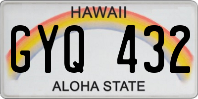 HI license plate GYQ432