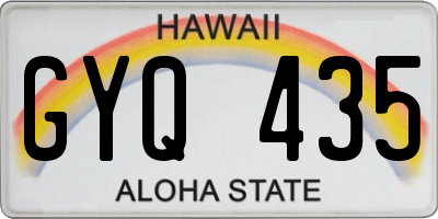 HI license plate GYQ435