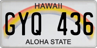 HI license plate GYQ436
