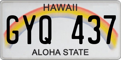 HI license plate GYQ437