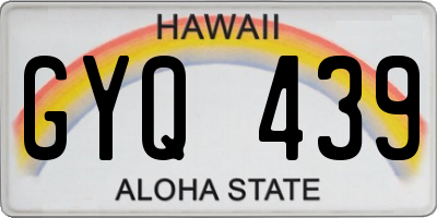 HI license plate GYQ439