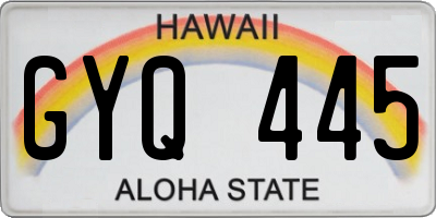 HI license plate GYQ445