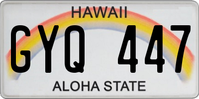 HI license plate GYQ447