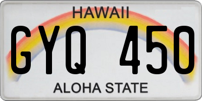 HI license plate GYQ450