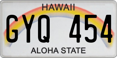 HI license plate GYQ454