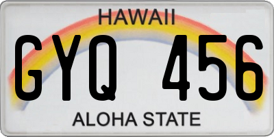 HI license plate GYQ456