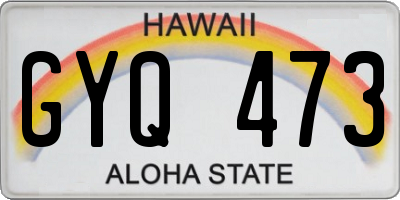 HI license plate GYQ473