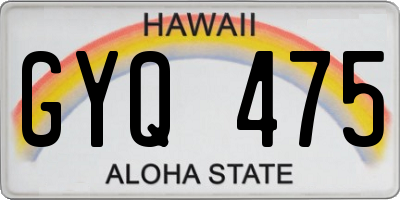 HI license plate GYQ475