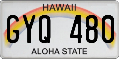 HI license plate GYQ480