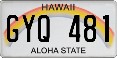 HI license plate GYQ481