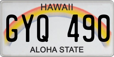 HI license plate GYQ490