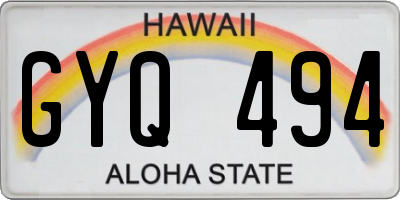 HI license plate GYQ494