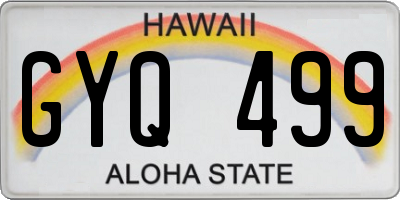 HI license plate GYQ499
