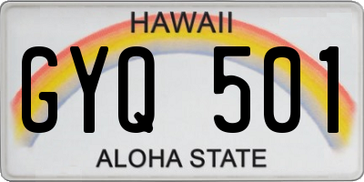 HI license plate GYQ501