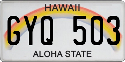 HI license plate GYQ503