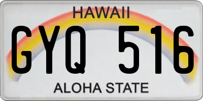 HI license plate GYQ516