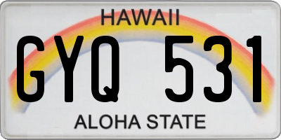 HI license plate GYQ531