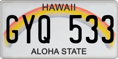 HI license plate GYQ533