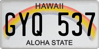 HI license plate GYQ537