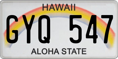 HI license plate GYQ547