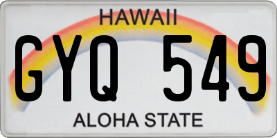 HI license plate GYQ549