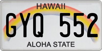 HI license plate GYQ552