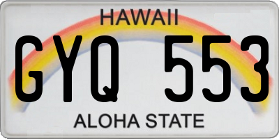 HI license plate GYQ553