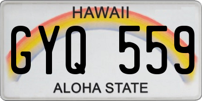 HI license plate GYQ559