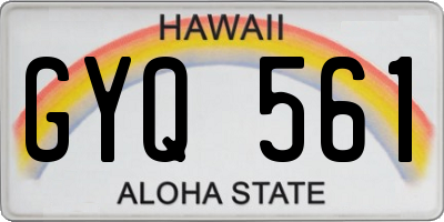 HI license plate GYQ561