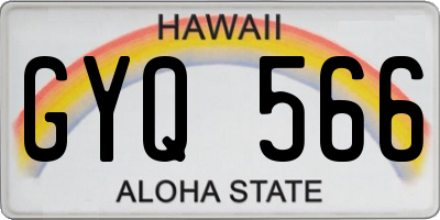HI license plate GYQ566