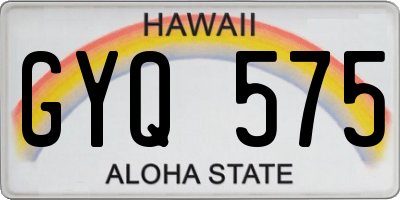 HI license plate GYQ575