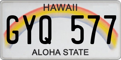 HI license plate GYQ577