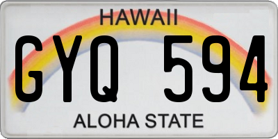 HI license plate GYQ594